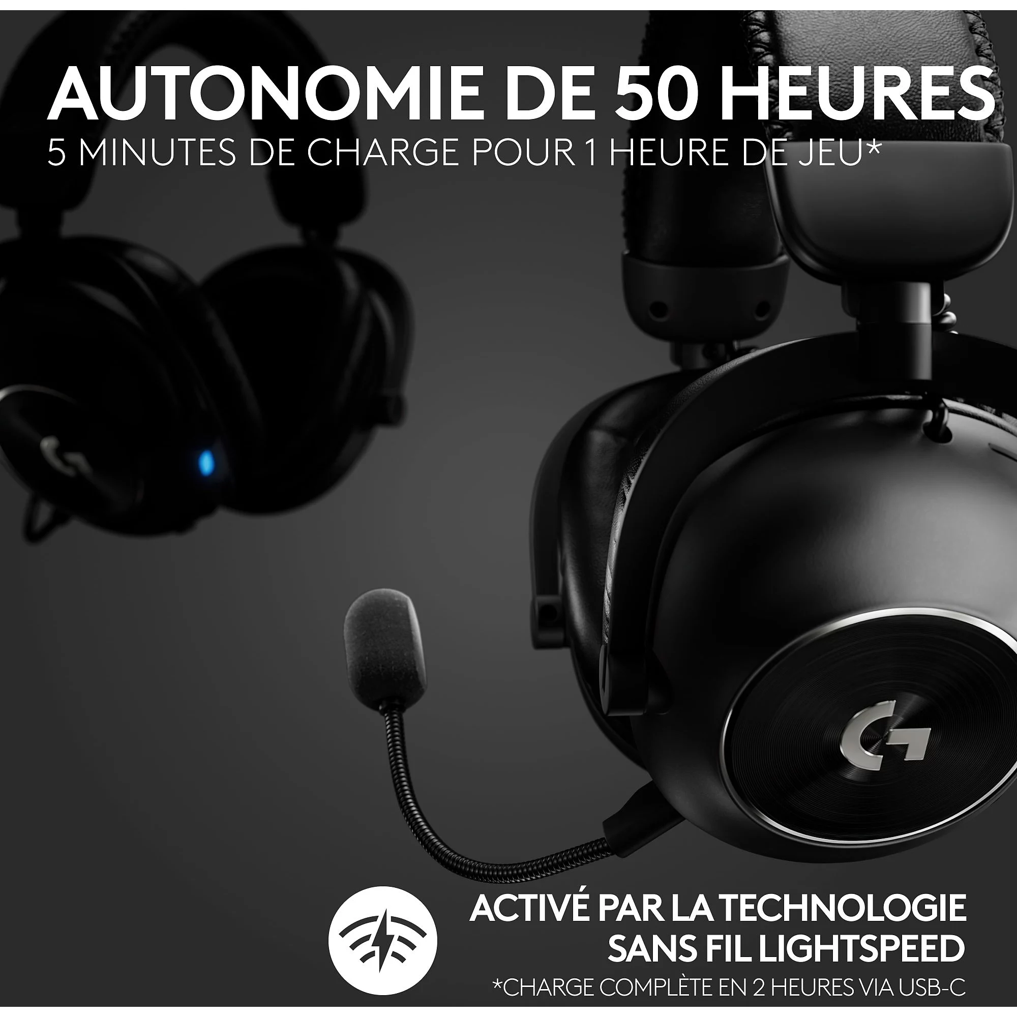 Casque gamer LOGITECH G PRO X 2 Lightspeed + Support – Image 5